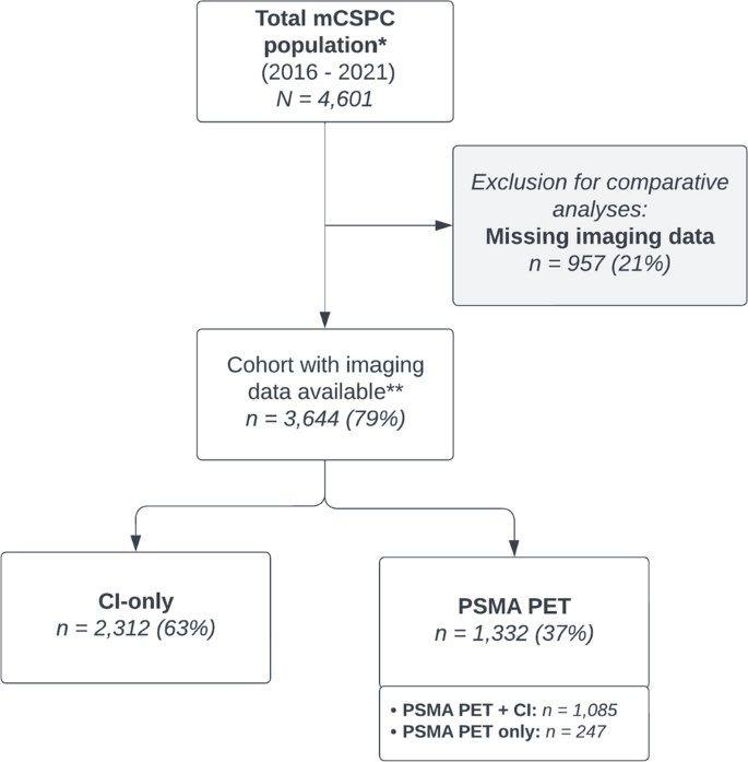 Real-world use of PSMA imaging in metastatic castration-sensitive prostate cancer: Findings from the CAPRI-3 registry.的原文研究流程或关键结果图